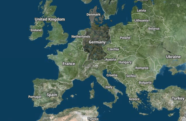 European satellite map